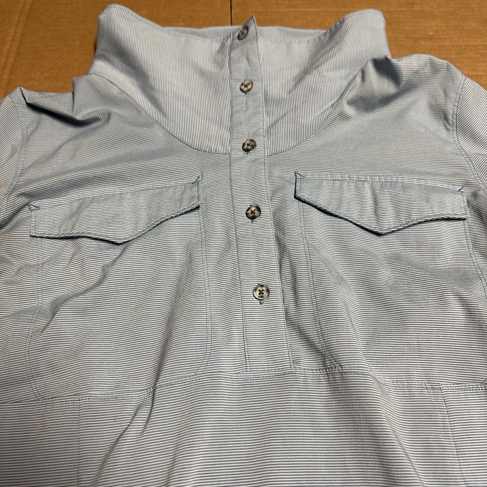Mountain Hardwear Women's Citypass Long Sleeve Popover Blue Striped Shirt Large‎ - Picture 13 of 16